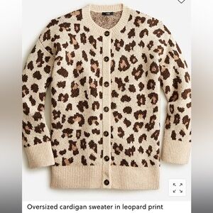 Oversized Cardigan Sweater in Leopard Print *NWT*